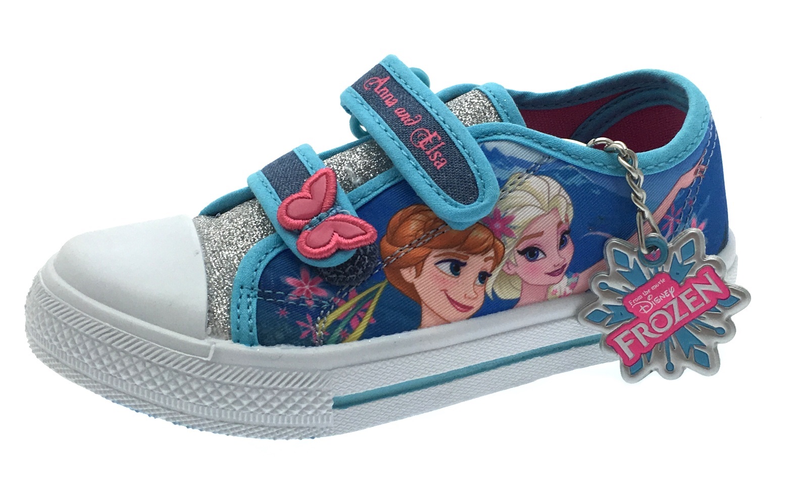 Girls Frozen Anna Elsa Plimsolls Skate Pumps Trainers Kids Character